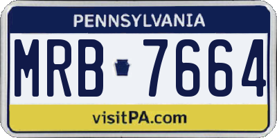 PA license plate MRB7664