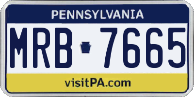 PA license plate MRB7665