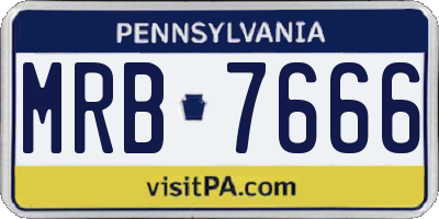 PA license plate MRB7666