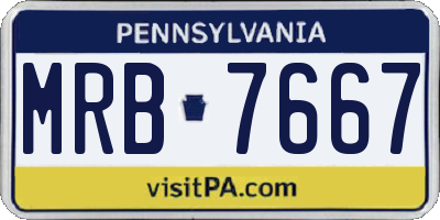PA license plate MRB7667