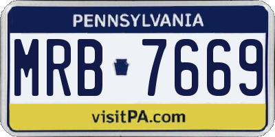 PA license plate MRB7669