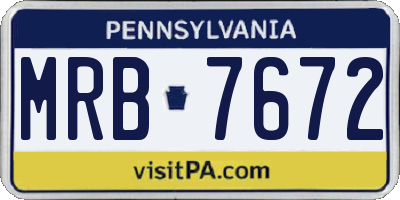 PA license plate MRB7672