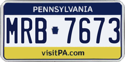 PA license plate MRB7673