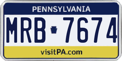PA license plate MRB7674