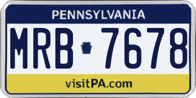 PA license plate MRB7678