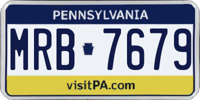 PA license plate MRB7679
