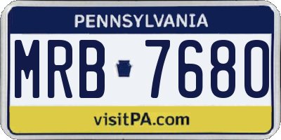 PA license plate MRB7680