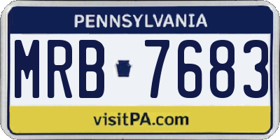 PA license plate MRB7683