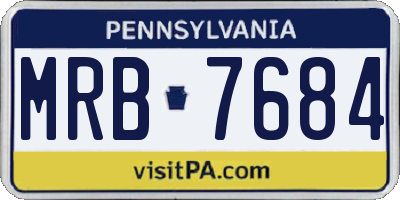 PA license plate MRB7684