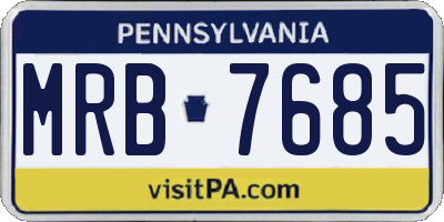 PA license plate MRB7685