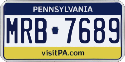 PA license plate MRB7689