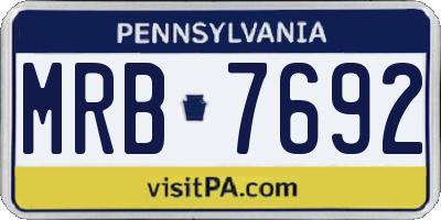 PA license plate MRB7692