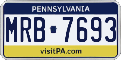 PA license plate MRB7693