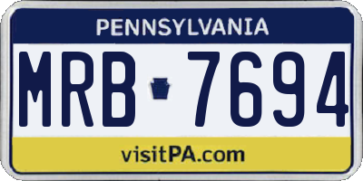 PA license plate MRB7694