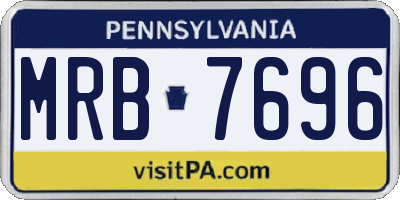 PA license plate MRB7696