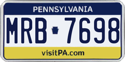 PA license plate MRB7698