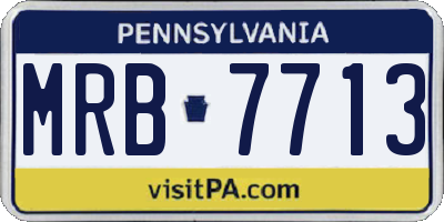 PA license plate MRB7713
