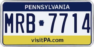 PA license plate MRB7714