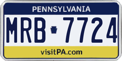 PA license plate MRB7724