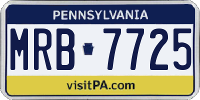 PA license plate MRB7725