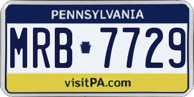 PA license plate MRB7729
