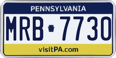 PA license plate MRB7730