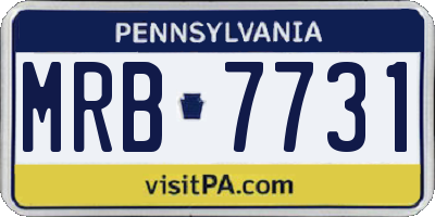 PA license plate MRB7731