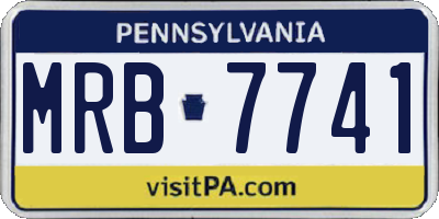 PA license plate MRB7741
