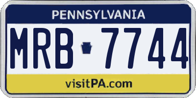 PA license plate MRB7744