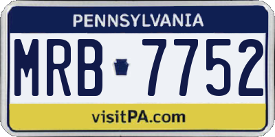 PA license plate MRB7752