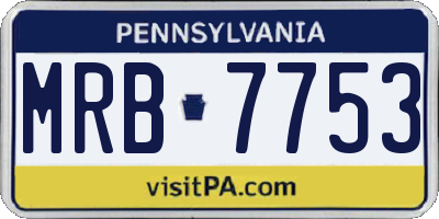 PA license plate MRB7753