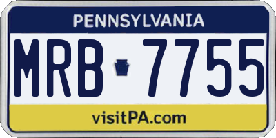 PA license plate MRB7755