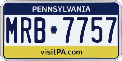 PA license plate MRB7757