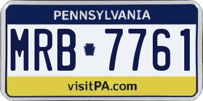 PA license plate MRB7761