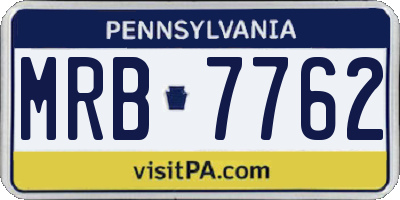 PA license plate MRB7762