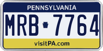 PA license plate MRB7764