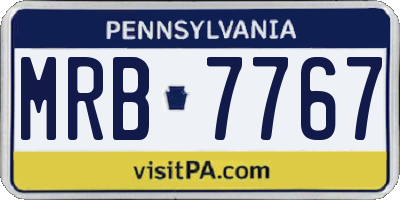 PA license plate MRB7767