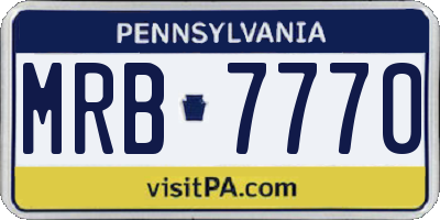 PA license plate MRB7770