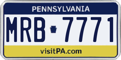 PA license plate MRB7771