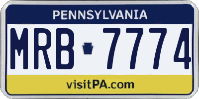 PA license plate MRB7774