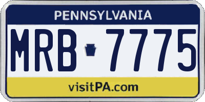 PA license plate MRB7775