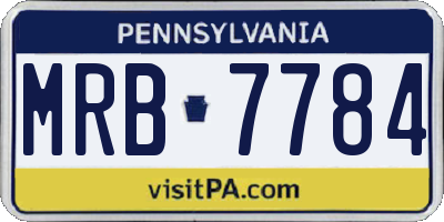PA license plate MRB7784