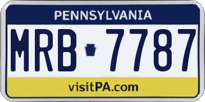 PA license plate MRB7787
