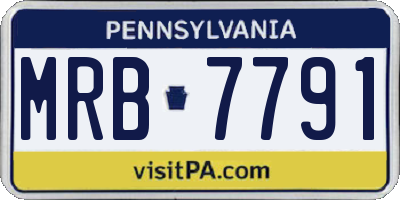 PA license plate MRB7791