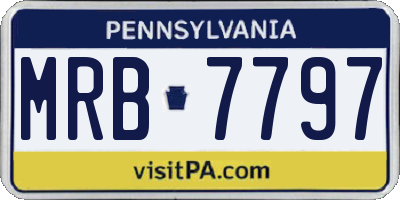 PA license plate MRB7797
