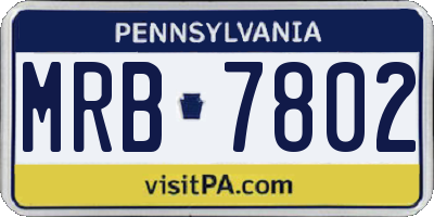 PA license plate MRB7802