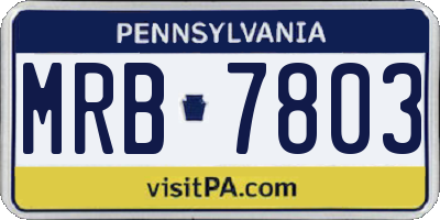 PA license plate MRB7803