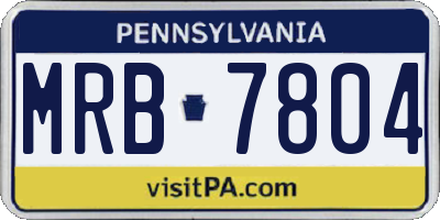 PA license plate MRB7804