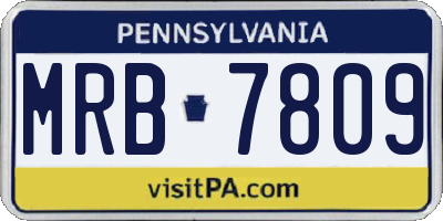 PA license plate MRB7809