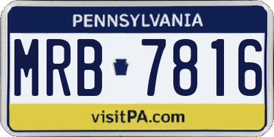 PA license plate MRB7816